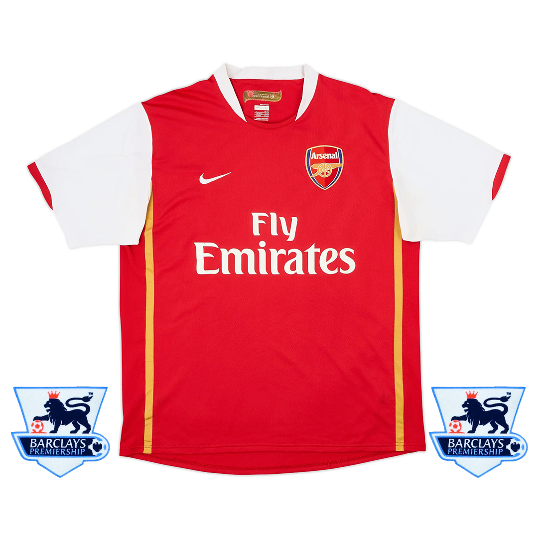 Arsenal Retro 2006/2008 Home Fan Jersey + Double Premier League Patch