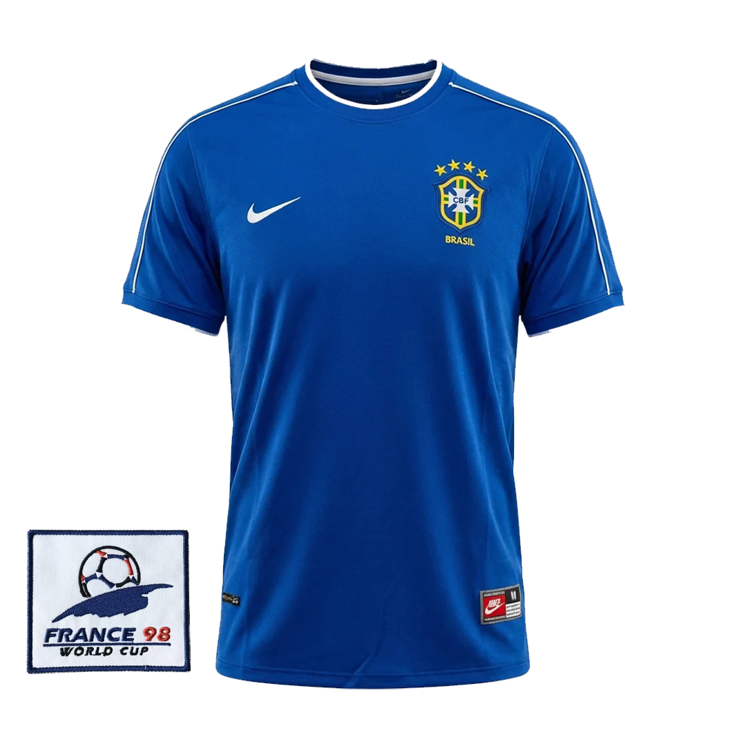 Brazil Away Retro Jersey World Cup 1998 + World Cup Patch