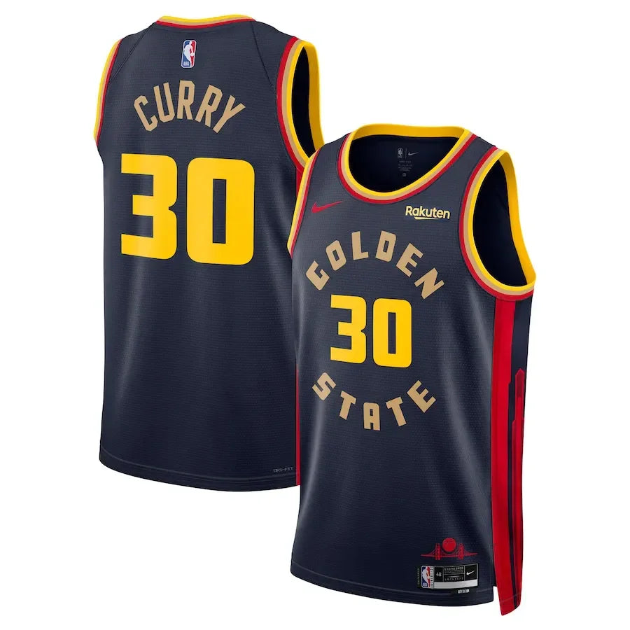 Stephen Curry 30 Golden State Warriors Navy City Edition 24/25 Nba Jersey