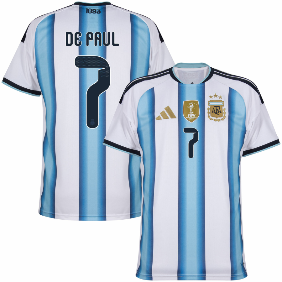 Argentina De Paul 7 Home Player World Cup 2026
