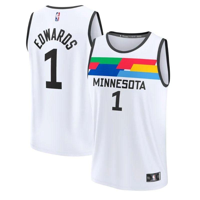 Anthony Edwards Minnesota Timberwolves Unisex 2023 Fastbreak Nba Jersey – City Edition – White