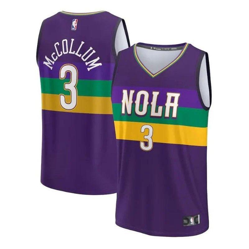 Cj Mccollum New Orleans Pelicans Unisex 2023 Fastbreak Nba Jersey – City Edition – Purple