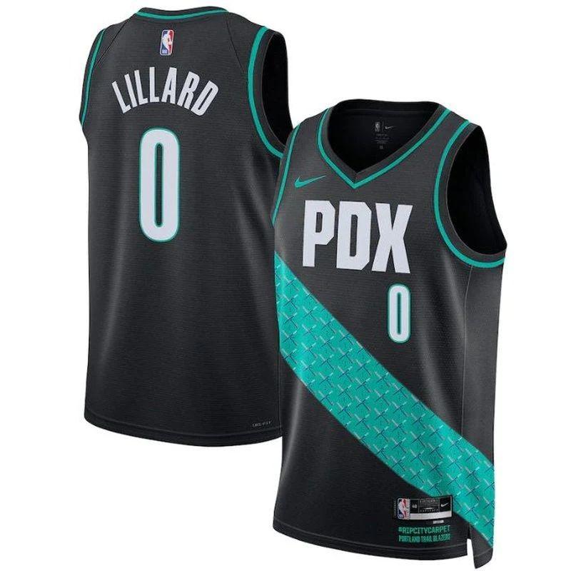 Damian Lillard Portland Trail Blazers Unisex 2023 Nba Jersey – City Edition – Black
