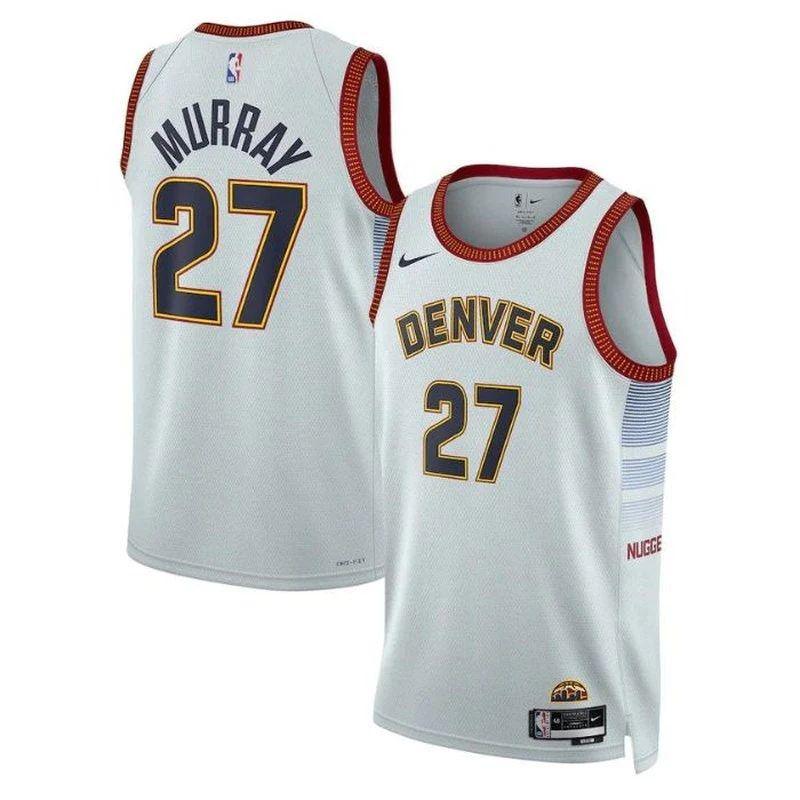 Jamal Murray Denver Nuggets Unisex 2023 Nba Jersey – City Edition – Silver