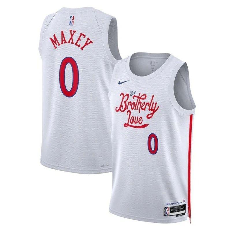 Tyrese Maxey Philadelphia 76Ers Unisex 2023 Nba Jersey – City Edition – White