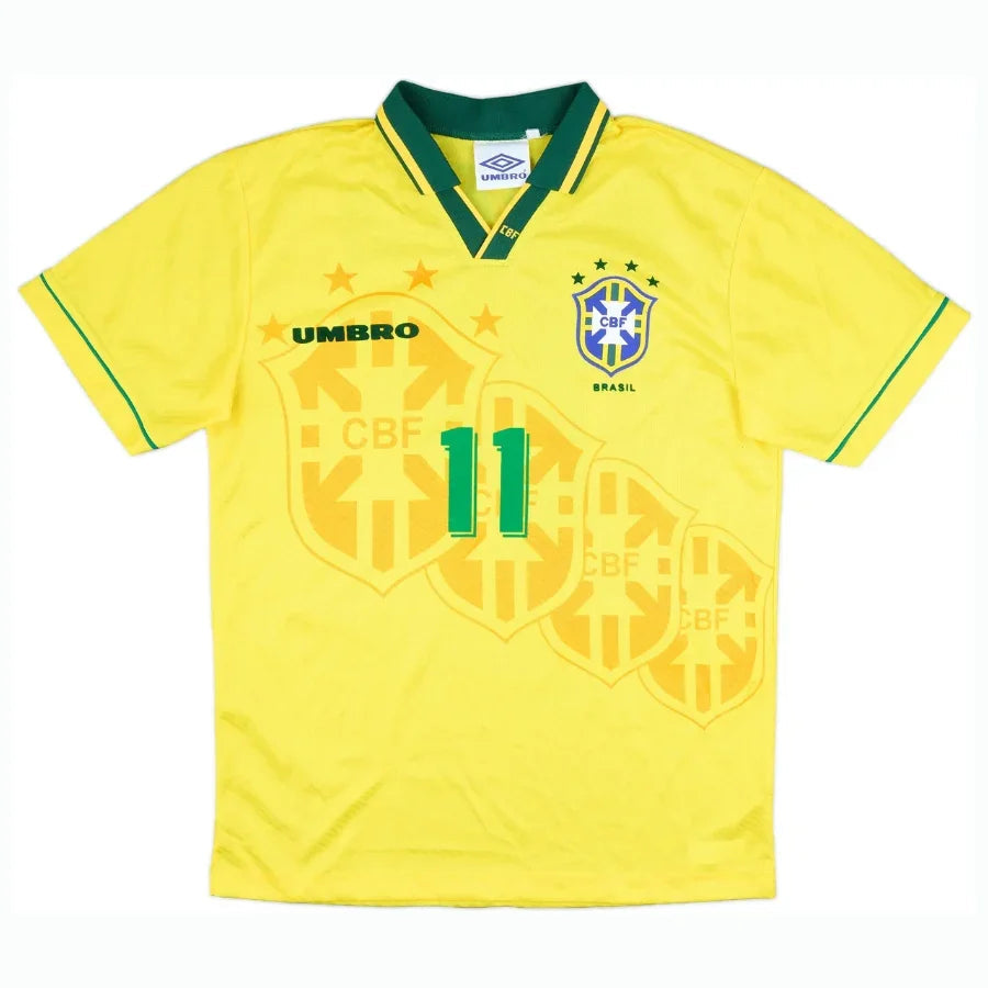 Brazil Home Romario 11 Retro Jersey 1994 World Cup