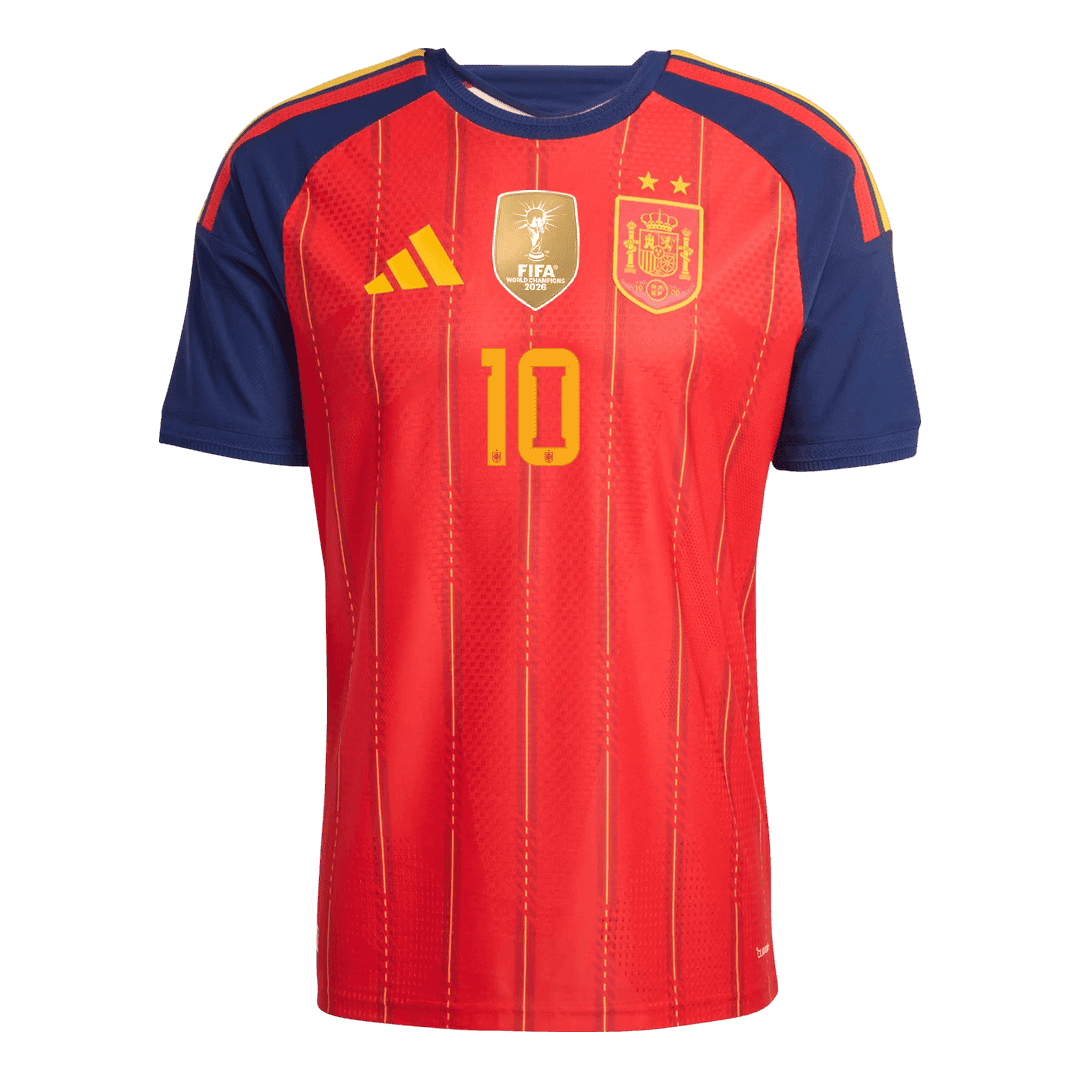 Spain OLMO 10 Home Authentic Player Jersey World Cup 2026 - Champion
