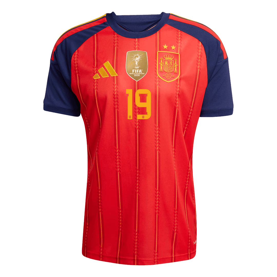 Spain LAMINE YAMAL 19 Home Fan Jersey World Cup 2026 - Champion