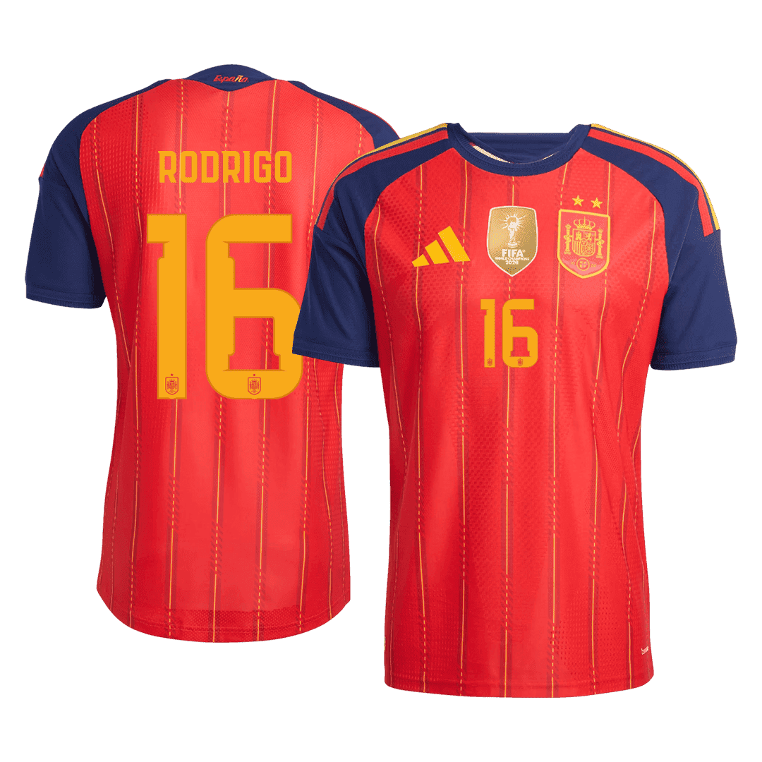 Spain RODRIGO 16 Home Authentic Player Jersey World Cup 2026 - Champion