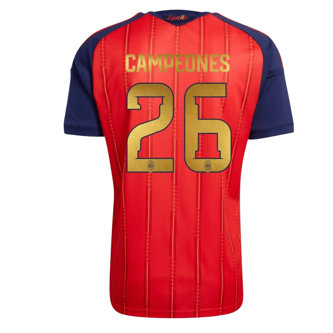 CAMPEONES #26 Spain Home Fan Jersey Shirt 2026 World Cup