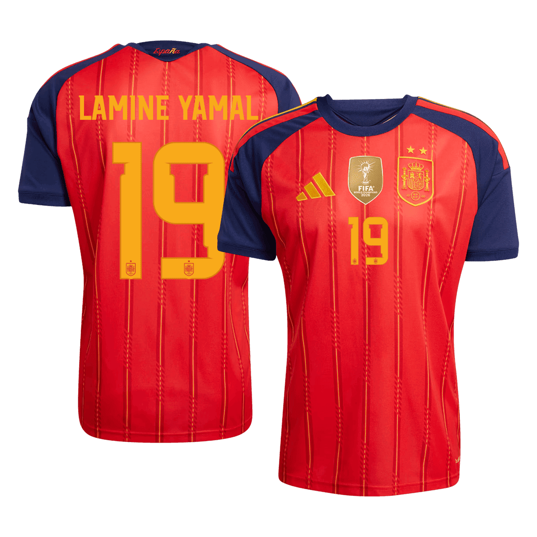 Spain LAMINE YAMAL 19 Home Fan Jersey World Cup 2026 - Champion