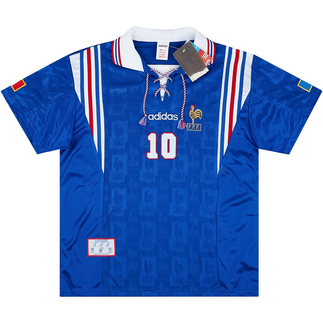 Retro Jersey Zidane #10 France Home Euro Cup 1996