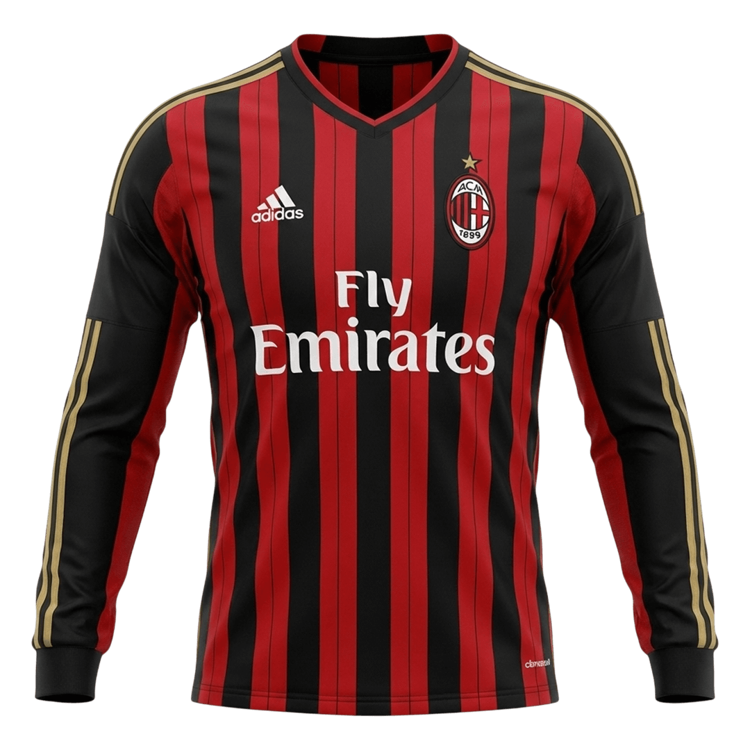AC Milan Home Retro Soccer Jersey Long Sleeve 2013/14