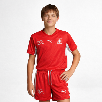 Kids Kit Switzerland Home Fan Jersey World Cup 2026