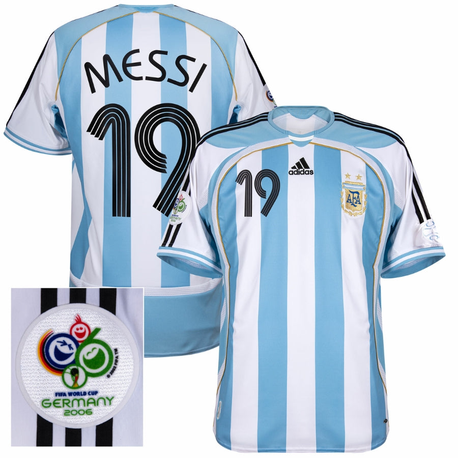 Argentina Home Messi 19 Shirt 2006 (Reissue) Incl. Fifa World Cup 2006 Patch