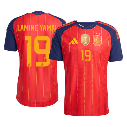Spain LAMINE YAMAL 19 Home Authentic Player Jersey World Cup 2026 - Champion