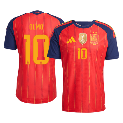Spain OLMO 10 Home Authentic Player Jersey World Cup 2026 - Champion
