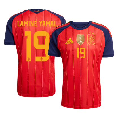 Spain LAMINE YAMAL 19 Home Fan Jersey World Cup 2026 - Champion